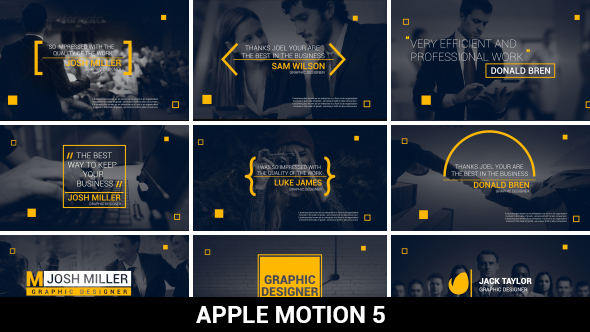 Corporate osastot - Abstract Tittelit Apple Motion Mallit