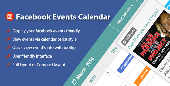 Facebook Events Calendar For PHP