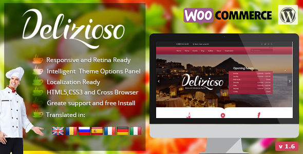 Delizioso Restaurant Responsive WordPress Theme