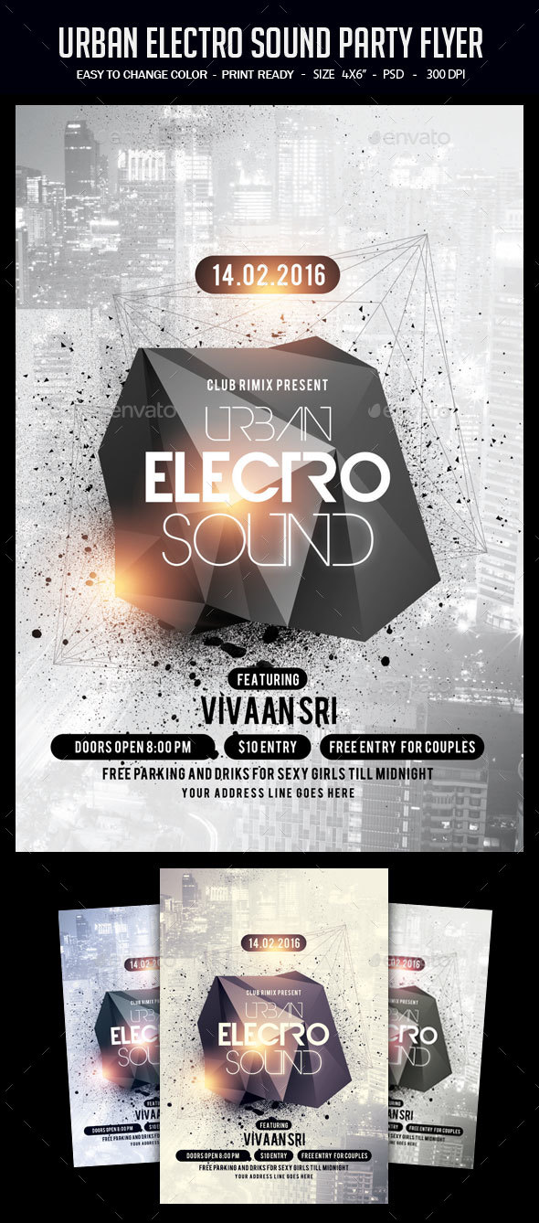 Urban Electro Sound Party Flyer