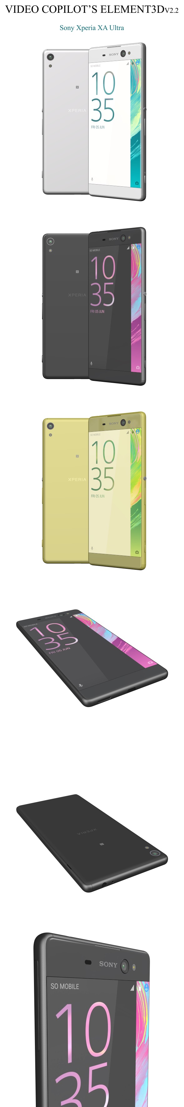 Element3D - Sony Xperia XA Ultra - 3DOcean Item for Sale