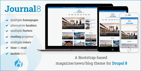 Journal8 - Mobile-First Drupal 8 Theme