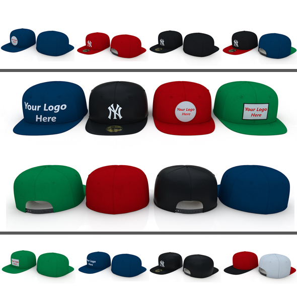 Baseball Caps - 3DOcean Item for Sale