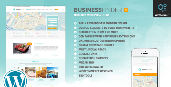 Business Finder: Directory Listing WordPress Theme