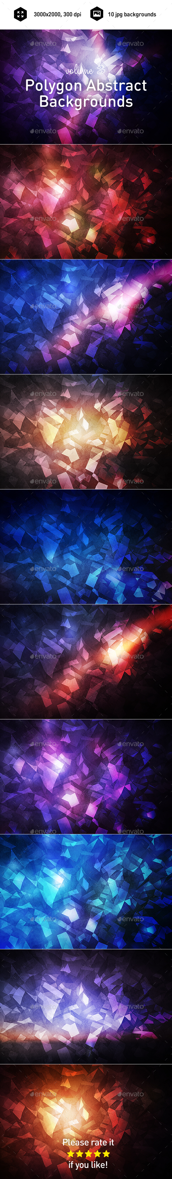 Polygon Abstract Backgrounds vol.3