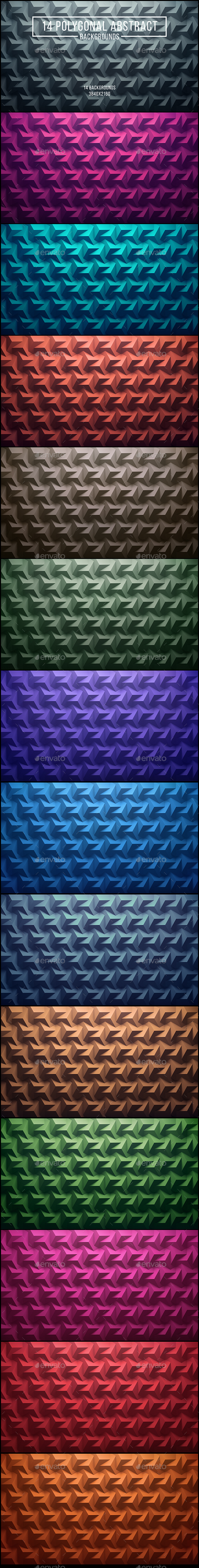 14 Polygonal Abstract Backgrounds