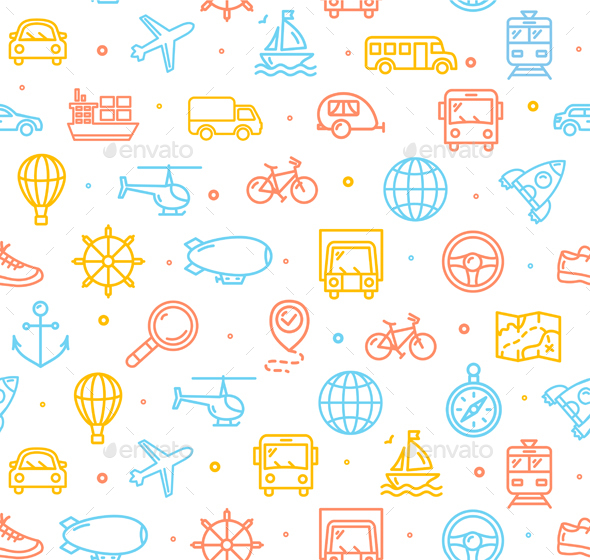 Travel and Transportation Background Pattern