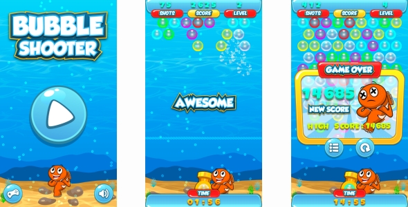 Bubble Shooter - HTML5 Game + Android + AdMob (Capx)