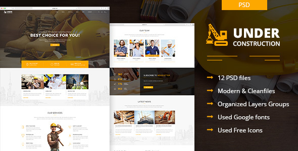 Under Construction - Building And Business PSD Template
