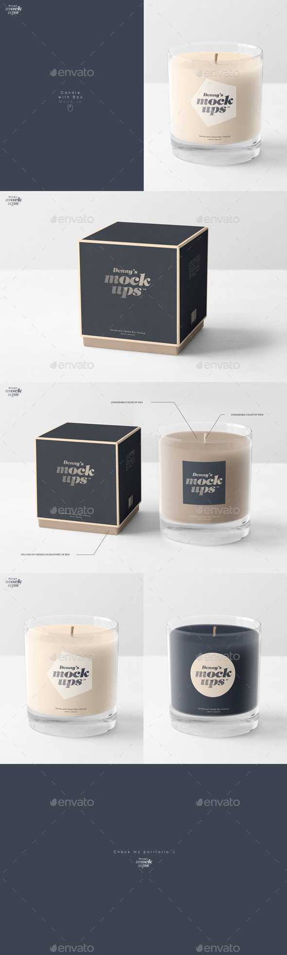 Candle in Gift Box Mockup