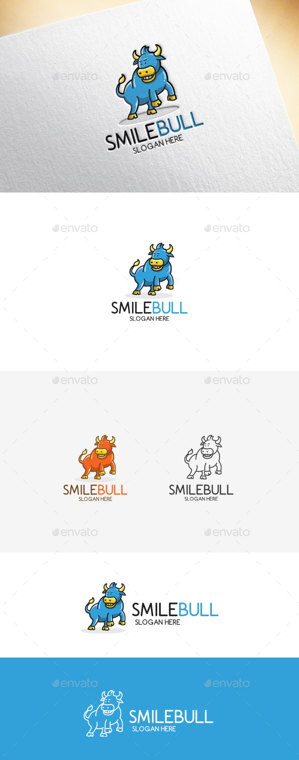 Smile Bull Logo Template