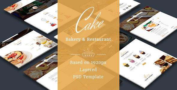 Cake - Easy & Slight Bakery PSD Template