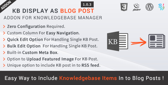 KB Display As Blog Post - Knowledge Base Addon