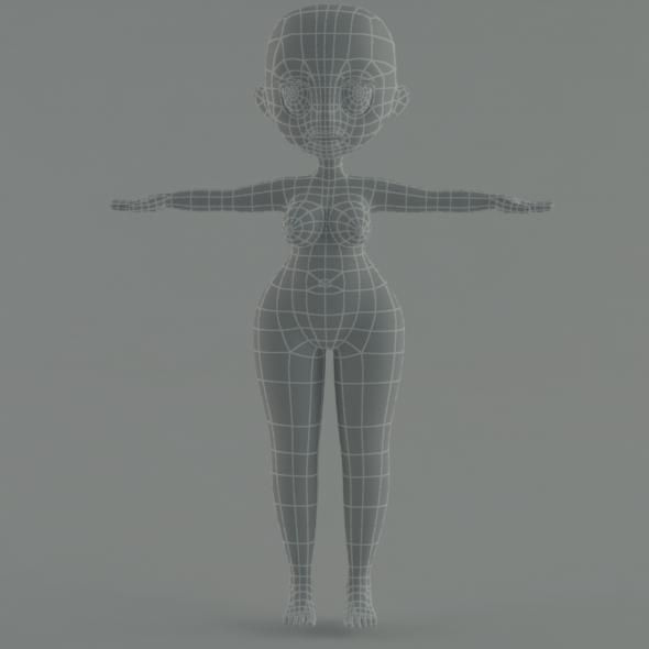 cartoon girl base mesh - 3DOcean Item for Sale