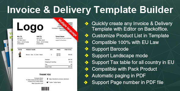 Prestashop Customize Invoice Template Module