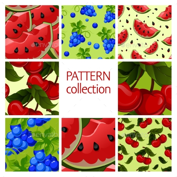 Fruit Patterns Seamless Collection.