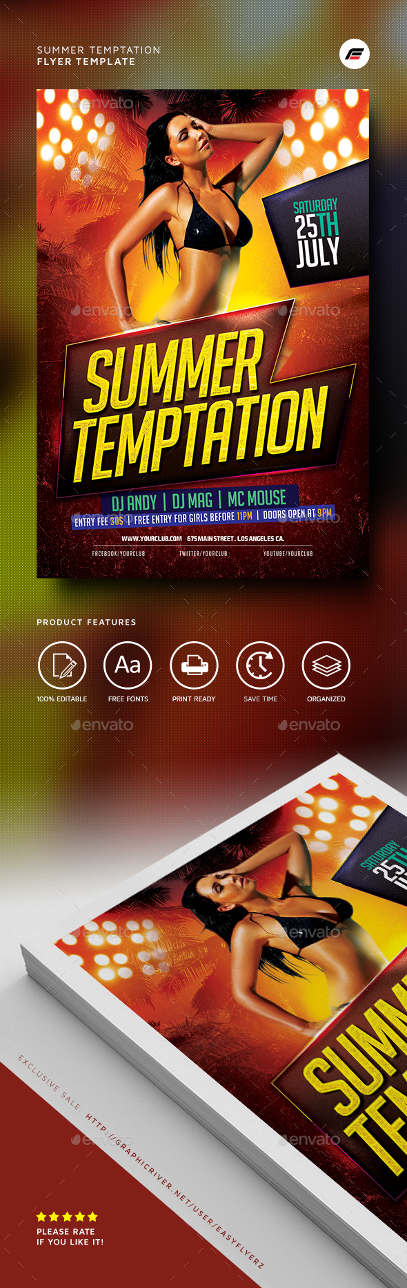 Summer Temptation Flyer Template