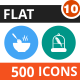 500 Vector Colorful Round Flat Icons Bundle (Vol-10)