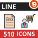 510 Vector Filled Line Icons Bundle (Vol-9)