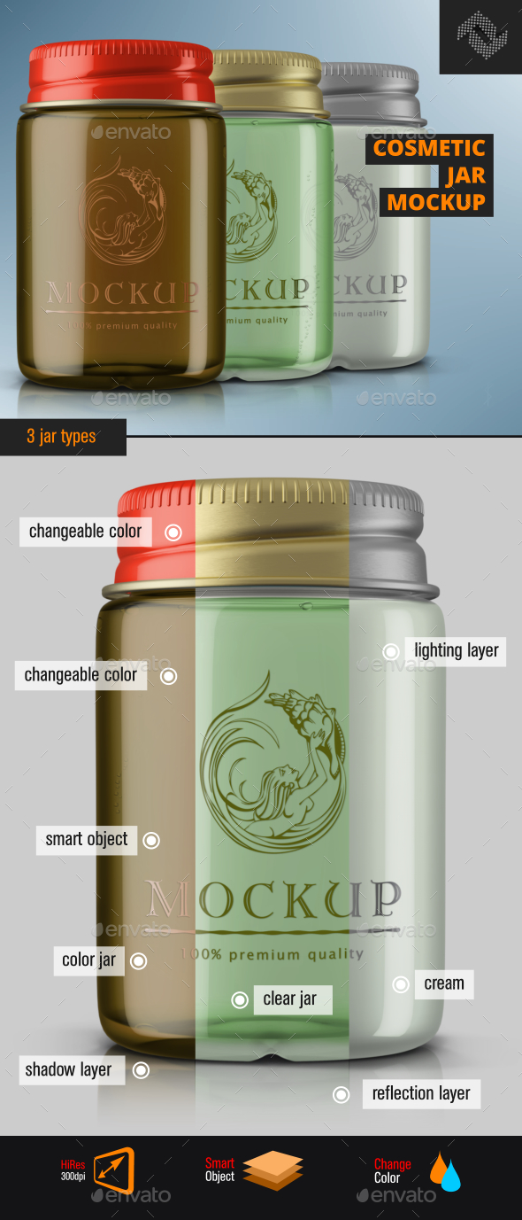 Screw Cap Cosmetic Jar Mockup