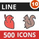 500 Vector Filled Line Icons Bundle (Vol-10)