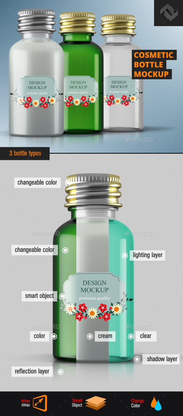 Screw Cap Cosmetic Bottle Mockup