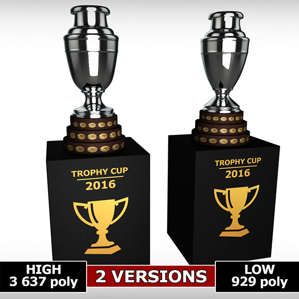 Copa America cup trophy low detail - 3DOcean Item for Sale