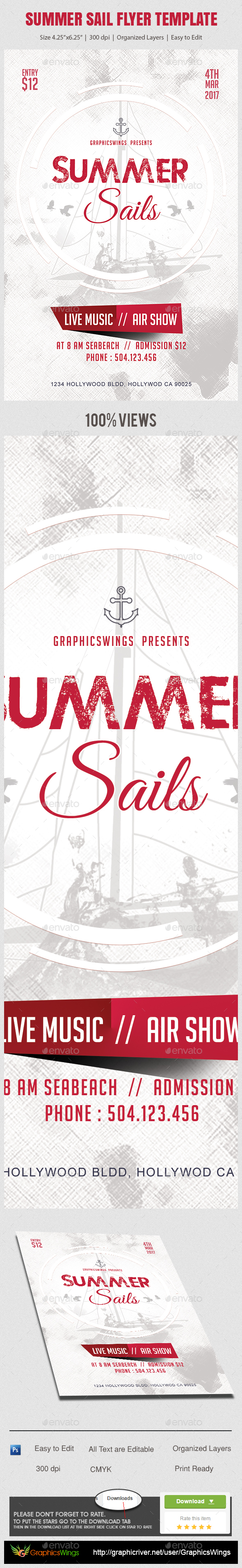 Summer Sail Flyer Template