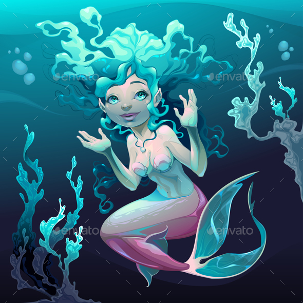 Young Mermaid in the Sea