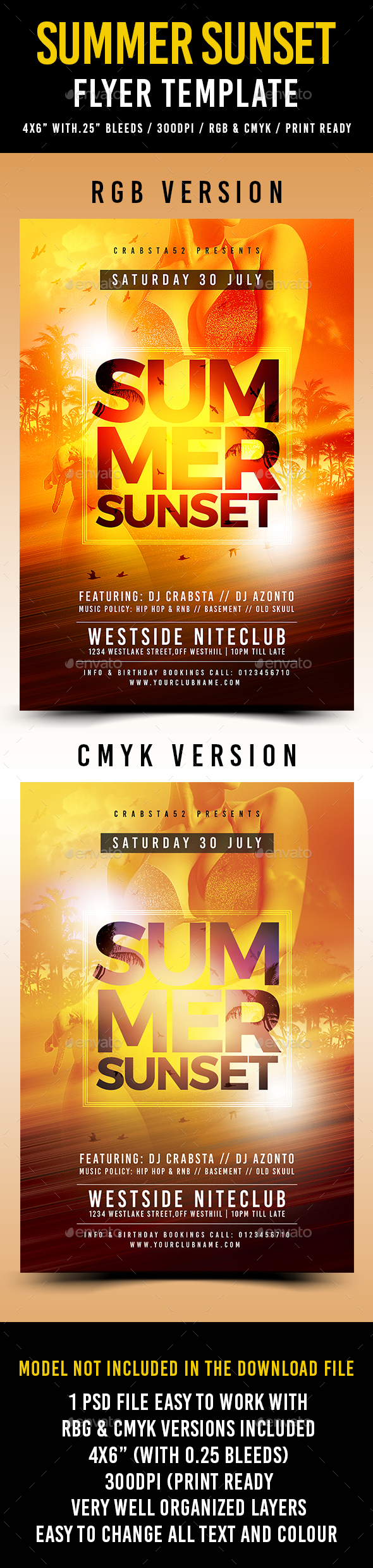 Summer Sunset Flyer Template