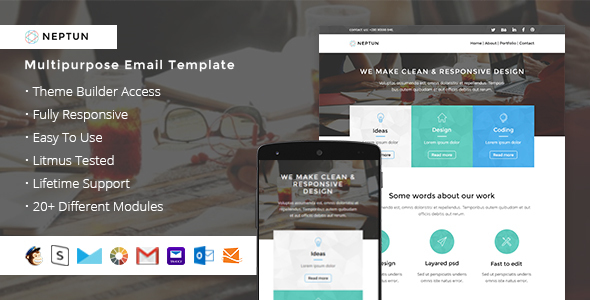Neptun - Responsive Email + StampReady Builder