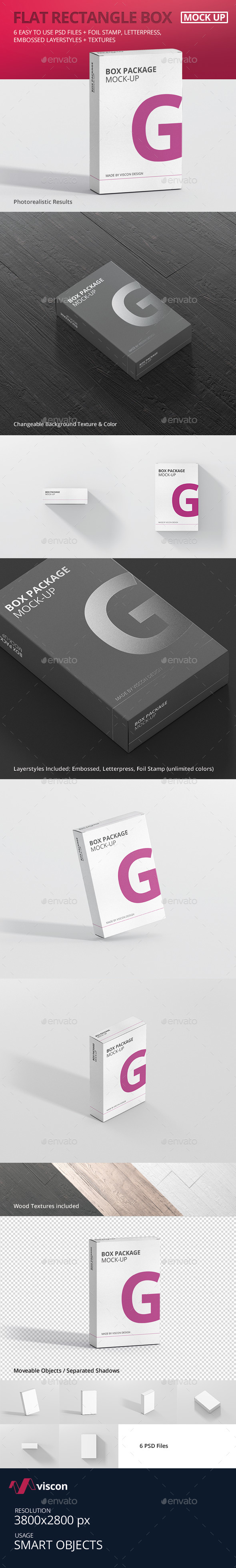 Package Box Mock-Up - Flat Rectangle