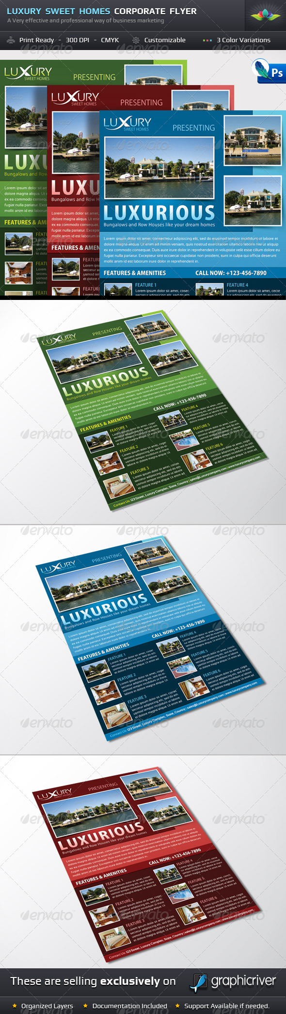 Luxury Sweet Homes Corporate Flyer Set