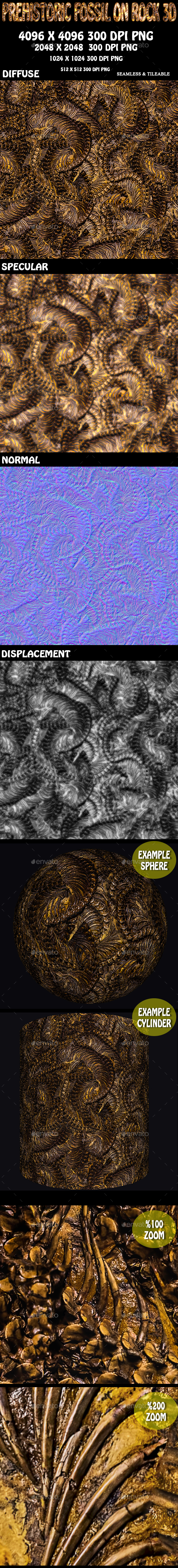 Prehistoric Fossil Background 3D - 3DOcean Item for Sale