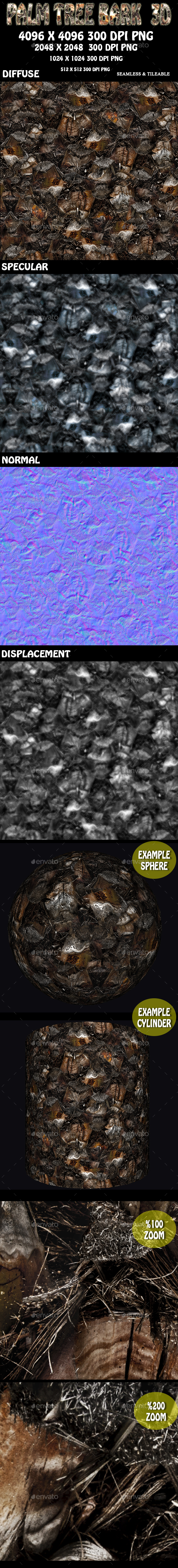 3DOcean Palm Tree Bark 3D Texture 16935249 3DOcean Palm Tree Bark 3D Texture 16935249