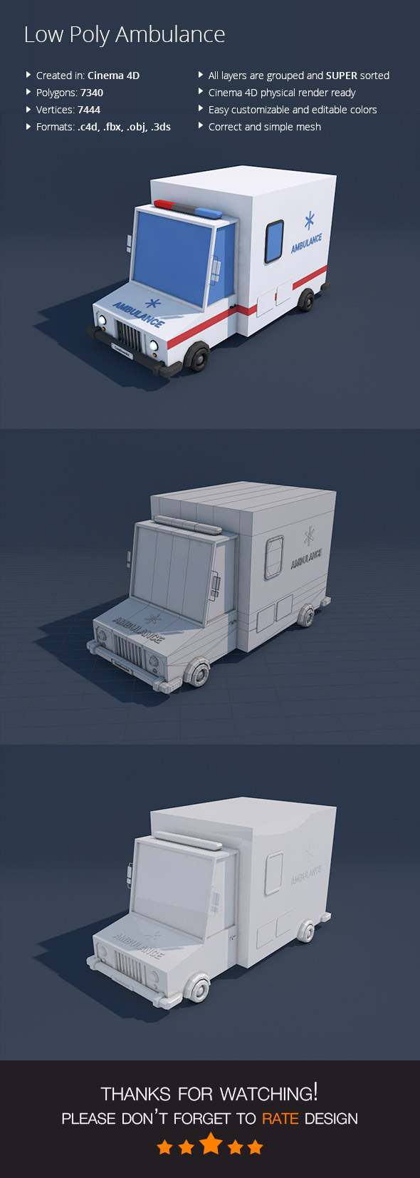 3DOcean Low Poly Ambulance Car 16955088 3DOcean Low Poly Ambulance Car 16955088