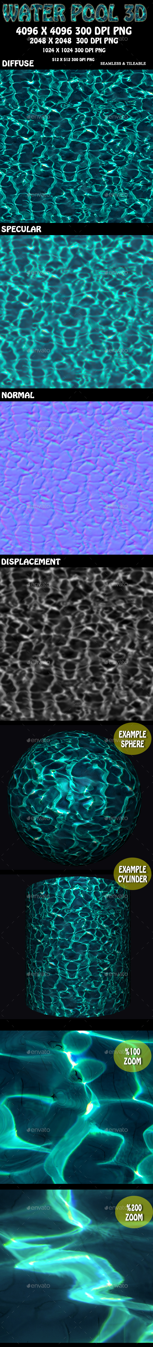 Water Pool 3D Texture - 3DOcean Item for Sale