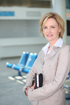 Businesswoman waiting at airport