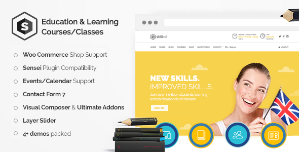Skilled - School Education Courses WordPress Theme