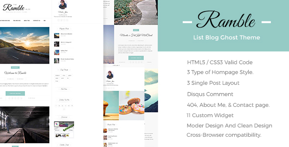 Ramble-List - A Responsive Ghost Blog Theme