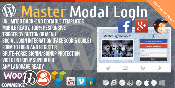 Master Modal LogIn PopUp