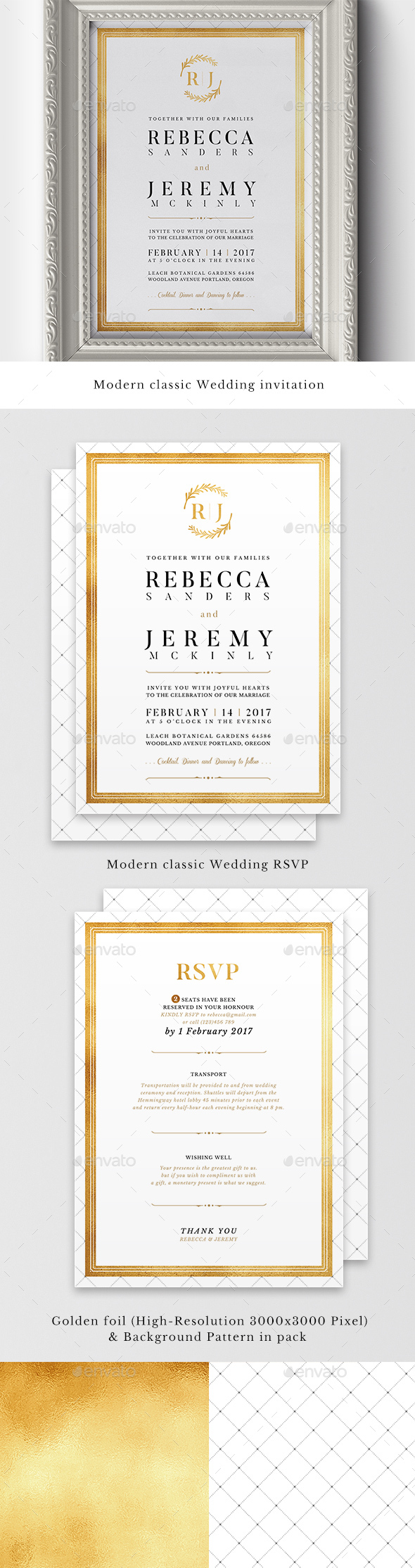 Modern Classic Wedding Invitations