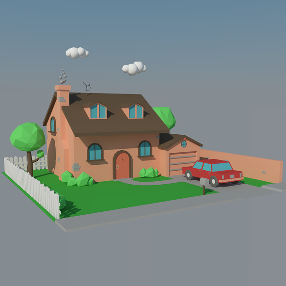 3DOcean Low Poly House & Car 17122667 3DOcean Low Poly House & Car 17122667