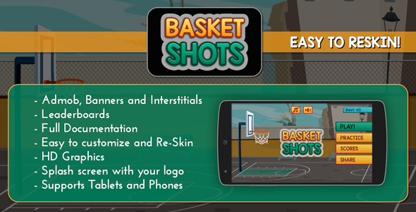 Basket Shots - HD Basketball Game Template - CodeCanyon Item for Sale