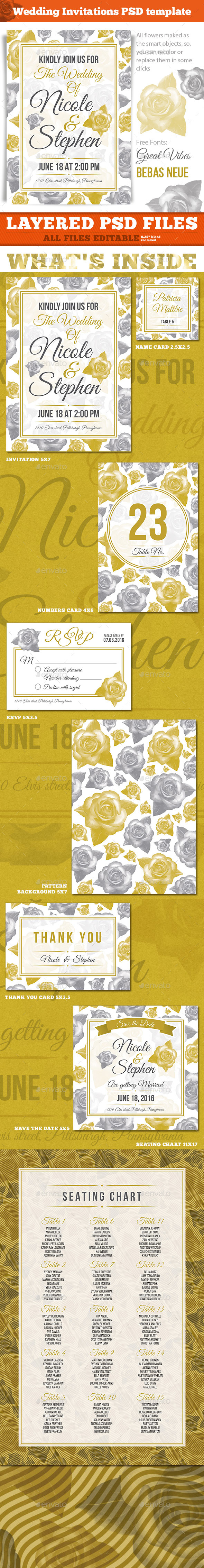 Wedding invitations template