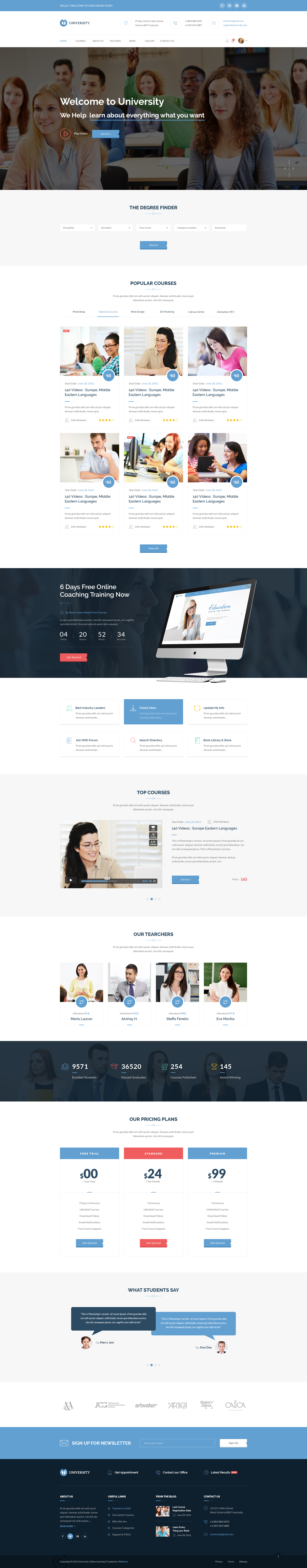 University - Education & Smart Learning Bootstrap PSD Template