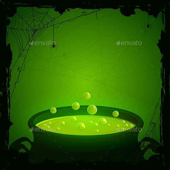 Halloween Background with Green Potion