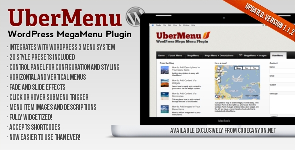 UberMenu - плагин мегаменю WordPress - CodeCanyon для продажи