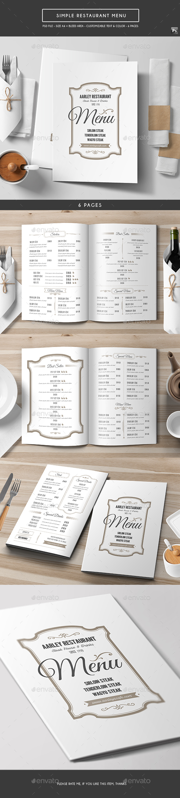 Simple Restaurant Menu