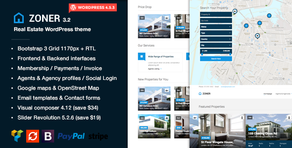Zoner - Real Estate WordPress Theme